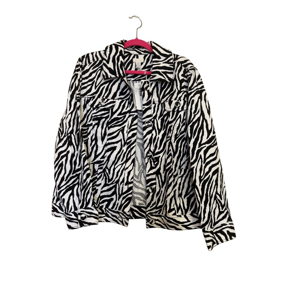 Chicos NWT zebra zest zyna pattern jacket womens size 16 jacket